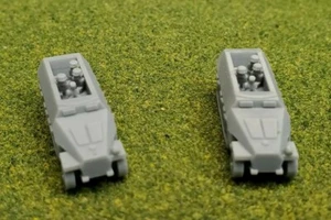 WW2 1/200 Scale German Halftracks with Mortar Crew 3D Printed Unpainted - Picture 1 of 4