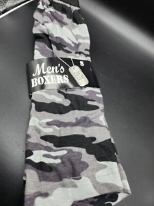Mens Boxer Briefs Underwear Trunks Underpants Black Camouflage Small For Him - Picture 1 of 2