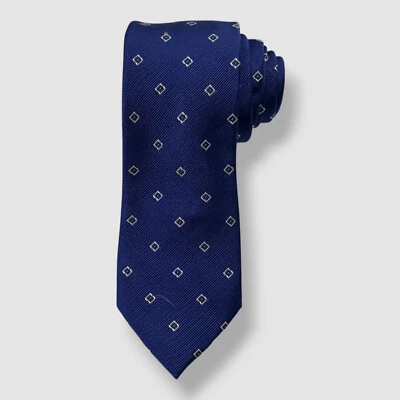 Corbata para hombre Lauren Ralph Lauren azul seda contorno cuadrada escote limpio talla 57x3 Foto 1 de 3