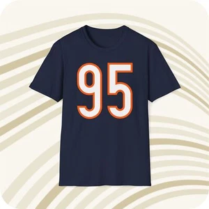 Richard Dent #95 Chicago Bears Jersey T-Shirt - Front & Back Print - Picture 1 of 6