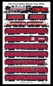 Póster enmarañado Canadian Pacific Final Spike Tour 12x18" firmado por Andy Fletcher - Imagen 1 de 1