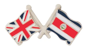 Insignia alfiler de amistad con bandera de Costa Rica y Reino Unido - Imagen 1 de 3