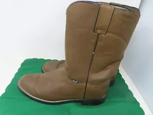 JUSTIN Women's SZ 8.5 B Leather Western Boots Brown JBL3001 Basics 10" Plain Toe - Picture 1 of 5