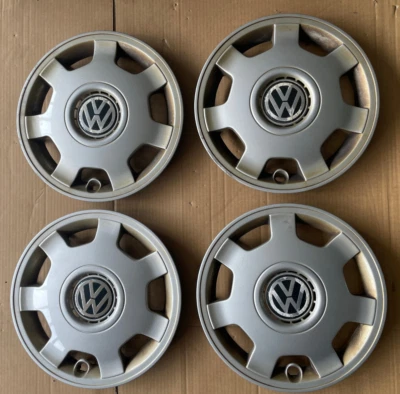4 Stück 14 Zoll Radkappen VW Polo 6N 6N0601147A mit starken Gebrauchsspuren - Bild 1 von 4