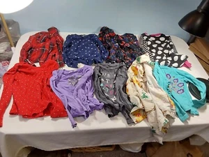Lot of 9 Famous Girl's Multicolor Long Sleeve Printed Classic T-Shirt Top Size 5 - Picture 1 of 20