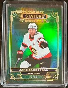 Jake Sanderson Rookie Photo Variant Green /66 2022-23 Upper Deck Stature - Picture 1 of 2