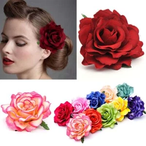Party Bridesmaid Bridal Hair Clip Brooch Rose Flower Hairpin Wedding - Picture 1 of 20