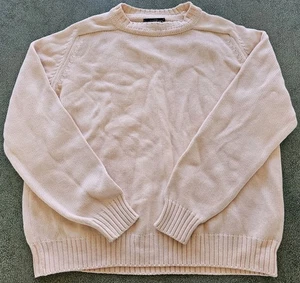 Maglione vintage Lands End donna L rosa pallido cotone maglia edera made in USA - Foto 1 di 5