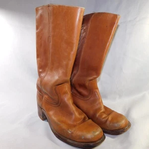READ Frye Mens 9 D Brown Leather Campus Boots 26710 2563 FOR RESTORE REHAB - Picture 1 of 16