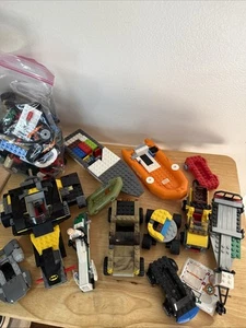 Lot Of 3 Pounds Lego Vehicle Cars Boats Trailers Parts Legos Unsorted Wheels - Picture 1 of 5