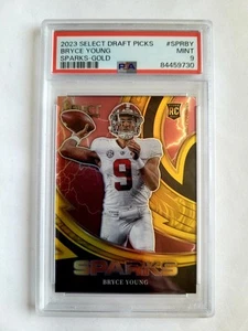 2023 PANINI SELECT DRAFT SPARKS GOLD PRIZM BRYCE YOUNG RC! 2/10! PSA 9! 1/1! - Picture 1 of 3