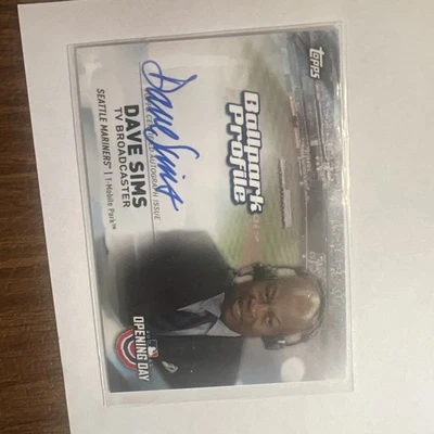 2021 TOPPS OPENING DAY BALL PARK PROFILE AUTO SSP RARE DAVE SIMS - Image 1 of 2