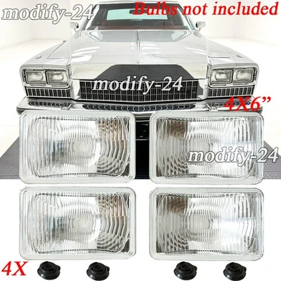 4pcs 4X6" LED/HID Headlights Housing Sealed Headlamp Fit Buick Electra 1975-1990 - Image 1 of 4