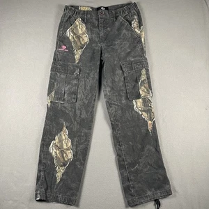 Mossy Oak Pants Adult Medium Black Camo Cargo Outdoor Hunting Utility Pockets - Picture 1 of 9