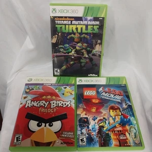 xbox 360 games lot TMNT, THE LEGO MOVIE, ANGRY BIRDS TRILOGY - Picture 1 of 17