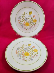 3 of Corelle Spring Meadow Dinner Plates 10-1/4" Green Trim Flowers Corning - Picture 1 of 5