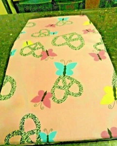 Pink~zebra Peace sign PRETZEL HEARTS Butterfly 3 pc TWIN Microfiber Sheet set - Picture 1 of 6