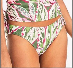ANN TAYLOR LOFT Beach Tropical Olive Classic Bottom Missy Size Medium NWT - Picture 1 of 6