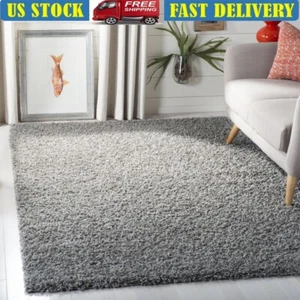 Plush Shag Area Rug Soft Durable Indoor Decoration High Pile Living Room Bedroom - Picture 1 of 7