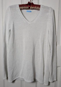 J. McLaughlin Pullover perlweiß V-Ausschnitt Small Langarm Baumwollmischung - Bild 1 von 4