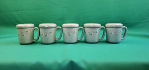 Vintage 50s Celadon-Green Crackle Crane Tea Steeping Mug w/ Lid SOLD SEPERATE - Picture 1 of 11