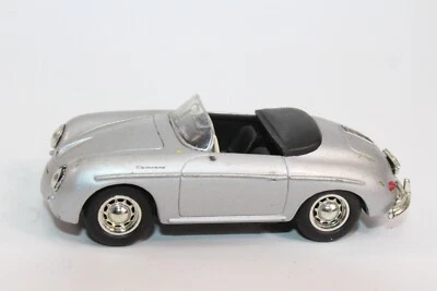 PORSCHE 356 A  MODELLINO AUT0 PORSCHE EDICOLA SCALA 1/43 ARGENTO DA COLLEZIONE - Immagine 1 di 4
