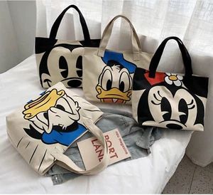 Women Disney Mickey Minnie Daisy Large Canvas Shoulder Bag Tote Shopping HandBag - Picture 1 of 13