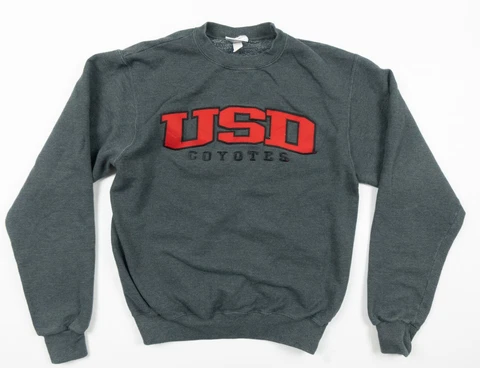 University of South Dakota Sweatshirt Adult Small Gray College Crewneck Coyotes Cover