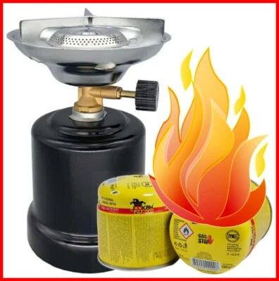 MICHELINO Camping Gaskocher aus Metall / plus 4 x Kartuschen 190g