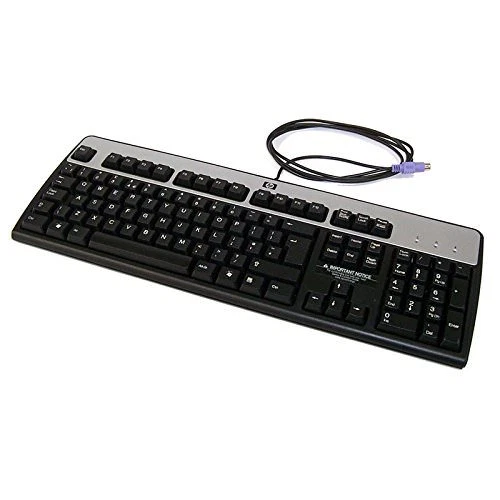 HP KB-0316 434820-001 New Black And Silver PS/2 Wired US Computer Keyboard - Image 1 of 1
