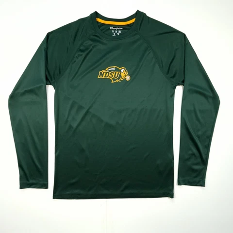 North Dakota State University Men's Champion Green Bison Dri-Fit Shirt Size S Cover