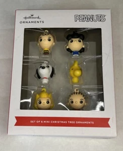 Hallmark Peanuts Snoopy Weihnachtsschmuck 6er Set Mini Ornamente NEU IM KARTON - Bild 1 von 6