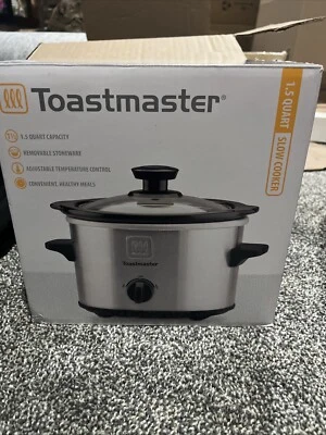 1.5 Quart  Slow Cooker Crock Pot Stainless Steel Toastmaster. * see description - Image 1 of 4
