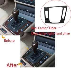 Real Carbon Fiber Central Gear Shift Panel Trim For BMW 3 Series E46 1998-2005 - Picture 1 of 8