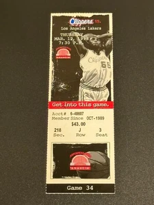 1997-98 L.A. LAKERS VS CLIPPERS RARE TICKET STUB - KOBE BRYANT 2ND YEAR 6 PTS - Picture 1 of 2