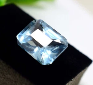 Natural 13 Ct EGL Certified Brazilian Emerald Cut Ocean Blue Aquamarine Gemstone - Picture 1 of 6