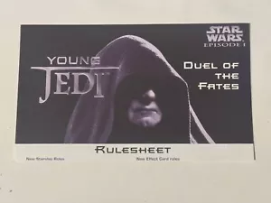 Young Jedi - Duel of the Fates - Rulesheet - Imagen 1 de 1