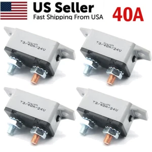 4pc 40A AMP 12V Circuit Breaker Stud Type Shortstop Fuse Automatic Auto Reset - Picture 1 of 6