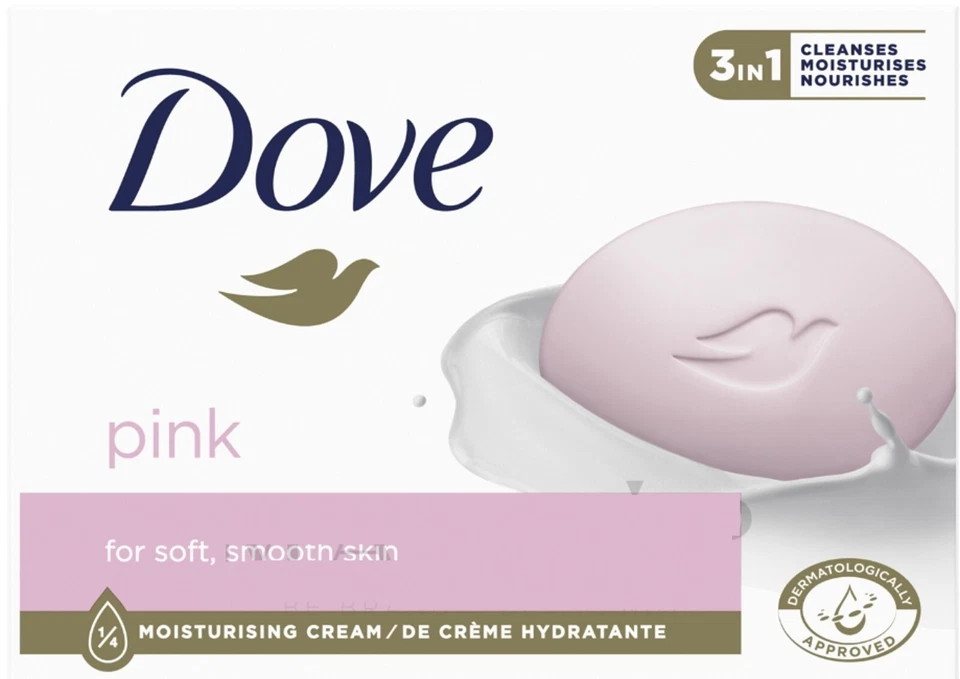 Dove Pink Beauty Cream Bar Soap 100 Gram-12 BARS/Made in Germany
