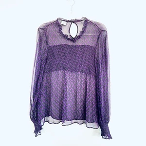 Baum Und Pferdgarten Size 12 Purple & Black Long Sleeve Blouse Designer - Picture 1 of 24
