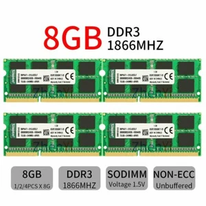 32GB 16GB 8GB DDR3 1866MHz KVR1866N11/8 SODIMM Laptop Memory RAM Kingston LOT BT - Picture 1 of 13