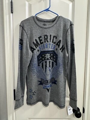 AMERICAN FIGHTER Men's L/S T-Shirt Medium ELMHURST THERMAL Athletic Biker - Image 1 of 4