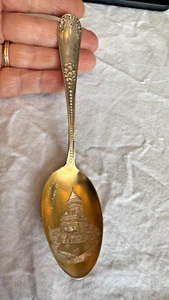 Garfield Monument Cleveland OH Sterling Silver Two Tone Souvenir Spoon 5.5" - Picture 1 of 6