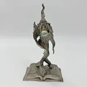 Estatuilla Perth Pewter, Magic Book Wizard con bola de cristal, FA59, Ray Lamb - Imagen 1 de 4