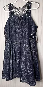 Jodie Kristopher Women DRESS 22 Blue Lace Gems Floral Fairy Party Lined NEW $125 - Picture 1 of 19