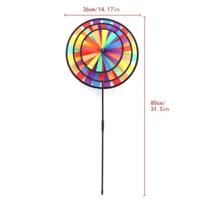 Rainbow Wind Spinner Colorful Windmill Cute Cartoon Animal Winnower Kids Toy - Picture 1 of 8