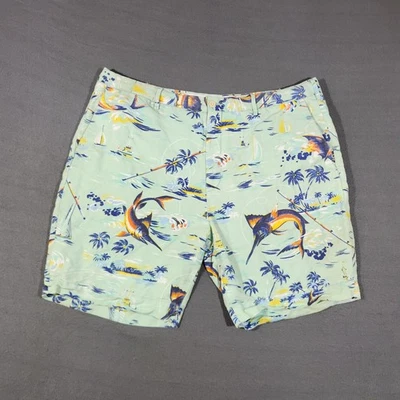 Polo Ralph Lauren Marlin Fishing Linen Blend Shorts Mens 42x9 AOP Classic Fit  - Image 1 of 4