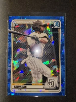 2020 1st Bowman Chrome Sapphire  Xavier Edwards Miami Marlins - Image 1 of 2