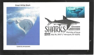 GREAT WHITE SHARK FDC 2017 NEWPORT, KENTUCKY JERRY'S COVERS ONLY 1 MADE - Picture 1 of 1