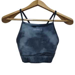 NOBULL High-Neck Tie-Dye Sports Bra Slate & Ink Women's S Workout Gym - Picture 1 of 4
